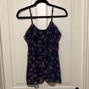 Xhilaration Navy and Orange Patterned Camisole